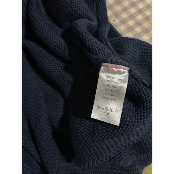 Woman Within Women’s Cotton Cardigan Sweater size 1X Short Sleeve Cotton Blend - Picture 9 of 9